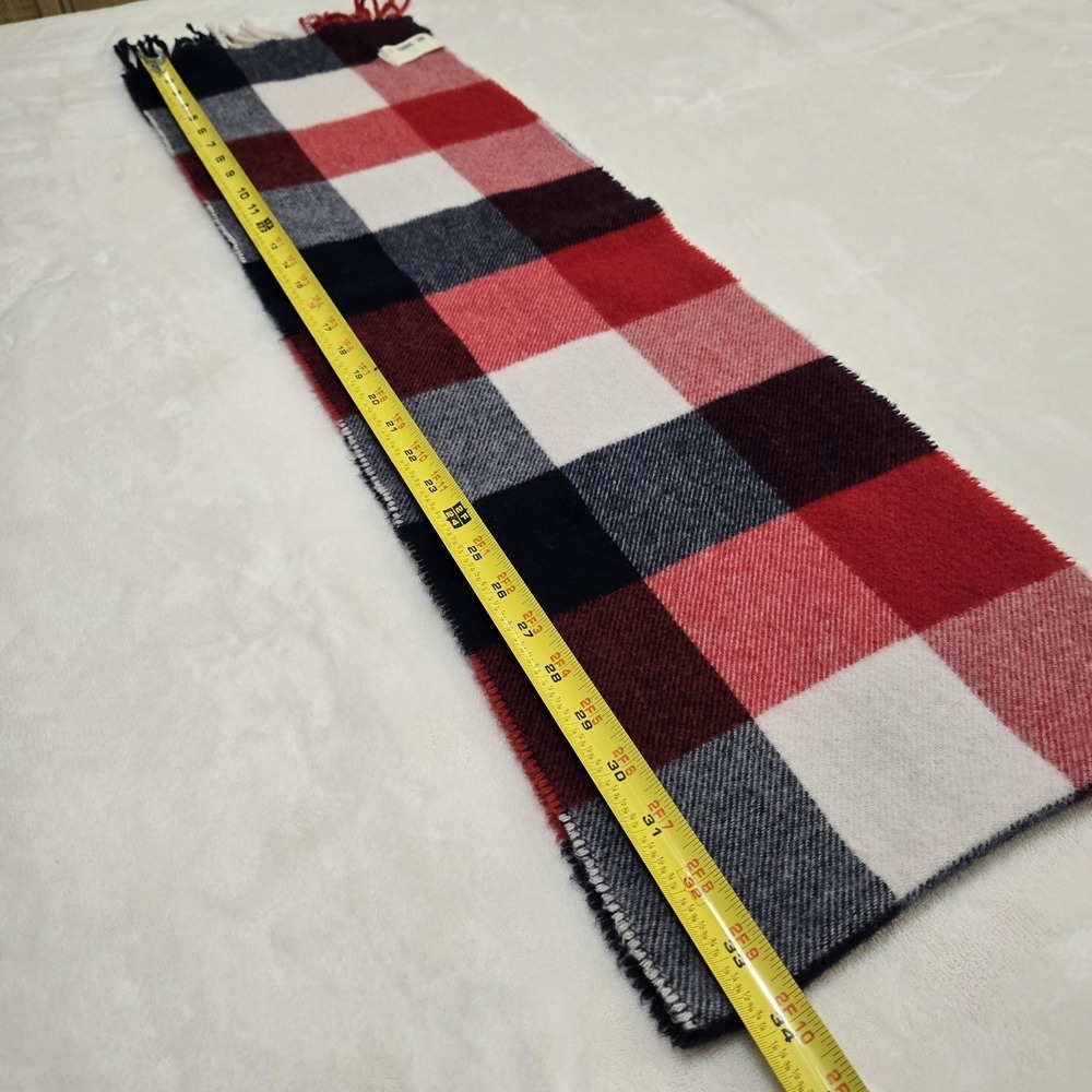 Gap Wool Blend Buffalo Plaid Scarf Fringe Patriotic San Francisco No 54023 66" - Picture 6 of 10